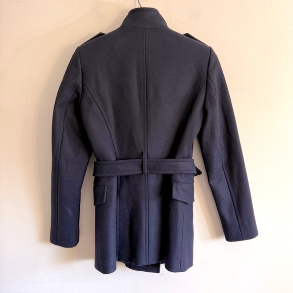 NEW REISS Enara Wool Military Coat Jacket Navy Funnel Neck UK12 US8 EU40 M - Picture 7 of 16